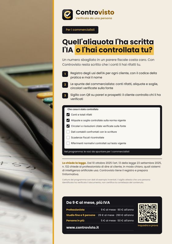 Locandina Controvisto per commercialisti
